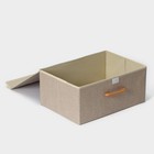 Короб стеллажный для хранения с крышкой LaDо́m «Франческа», 43×30,5×18,5 см, цвет бежевый - Фото 4