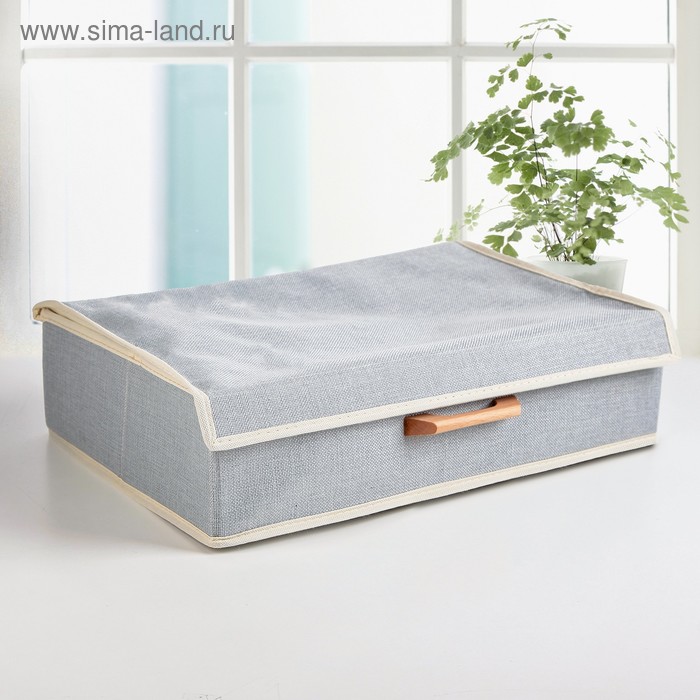 Органайзер для хранения белья с крышкой «Франческа»,49,5×31×12 см, 15 отделений, цвет серо-голубой - Фото 1