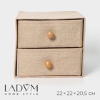 Короб LaDо́m «Франческа», 2 выдвижных ящика, 22×22×20,5 см, цвет бежевый - фото 318125071