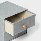 Короб LaDо́m «Франческа», 2 выдвижных ящика, 22×22×20,5 см, серо-голубой - Фото 3