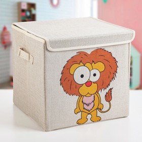 Короб стеллажный для хранения с крышкой «Львёнок», 30×30×28,5 см
