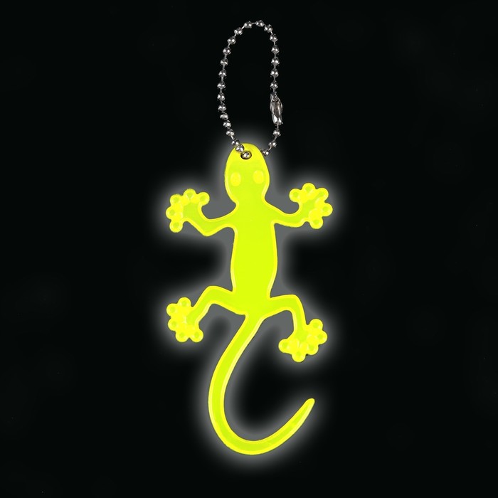 Светоотражающий элемент «Ящерица», 10 × 6,5 см, цвет жёлтый - фото 1901105603