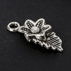 Декор металл для творчества "Маленький цветочек" серебро (А11630) 2,3х1,2 см - Фото 2