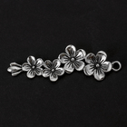 Декор металл для творчества "Венок из цветов" серебро (А15038) 5,7х2 см - Фото 1