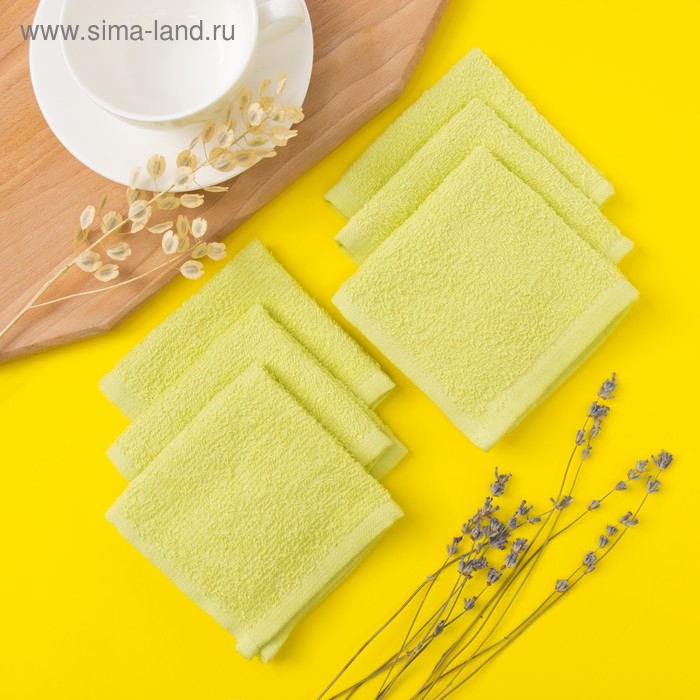 Набор полотенец махровых Spany «Осибори» - 6 шт, 22х22 см - Фото 1