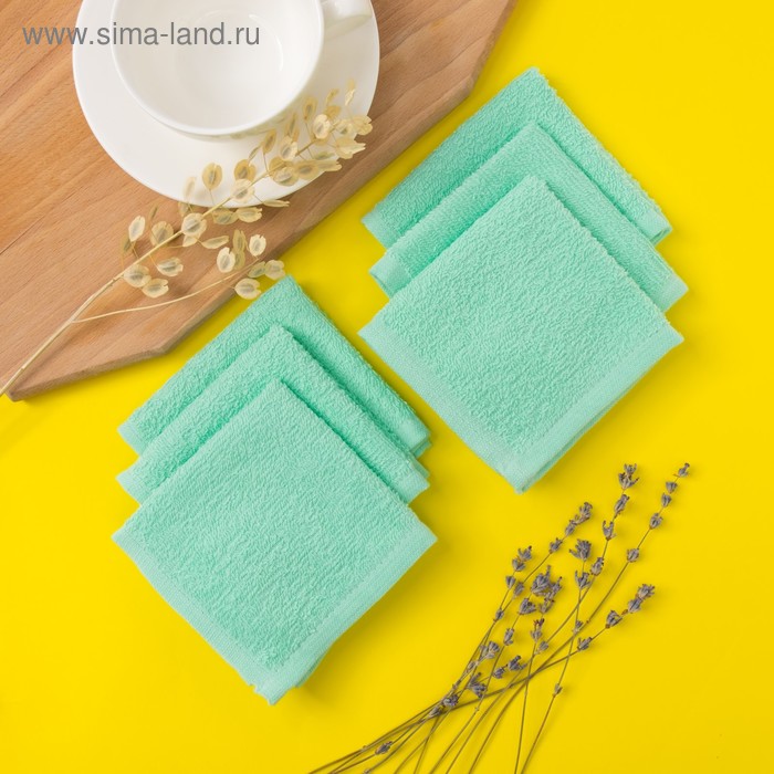 Набор полотенец махровых Spany «Осибори»- 6 шт, 22х22 см - Фото 1