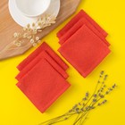 Набор полотенец махровых Spany "Осибори" 6 шт, 22х22 см, цвет коралл - Фото 1