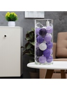 Гирлянда - нить, 5 м с насадками «Клубки сиреневые», IP20, прозрачная нить, 20 LED, свечение белое, 220 В - фото 118556910