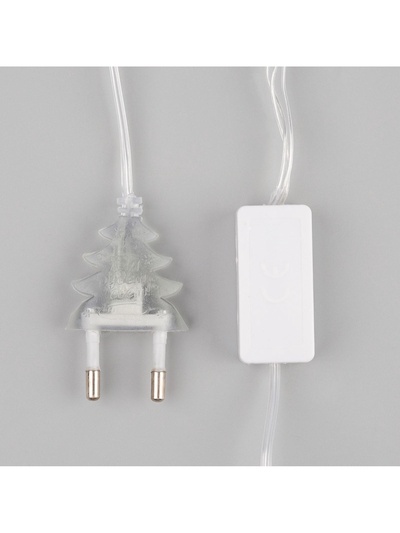 Гирлянда «Нить» 5 м с насадками «Клубки сиреневые», IP20, прозрачная нить, 20 LED, свечение белое, 220 В