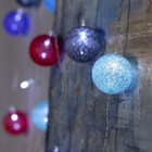 Гирлянда «Нить» 5 м с насадками «Клубки цветные», IP20, прозрачная нить, 20 LED, свечение белое, 220 В - Фото 2