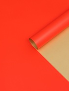 Пленка матовая для цветов и букетов, двусторонняя, красный, золотой, 0.57×5 м ±5% см - Фото 2