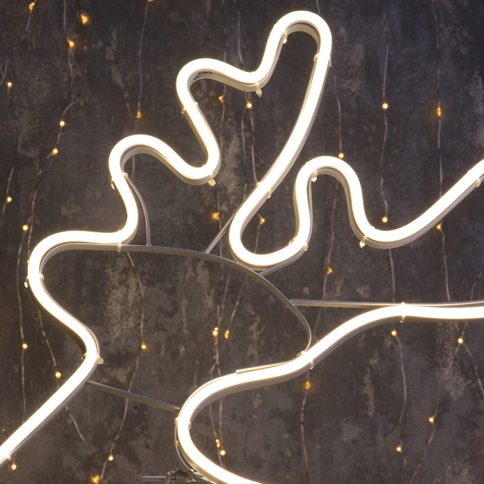 Неоновая фигура «Олень летящий», 70 × 70 см, 480 LED, 220 В, свечение тёплое белое - фото 1908412577