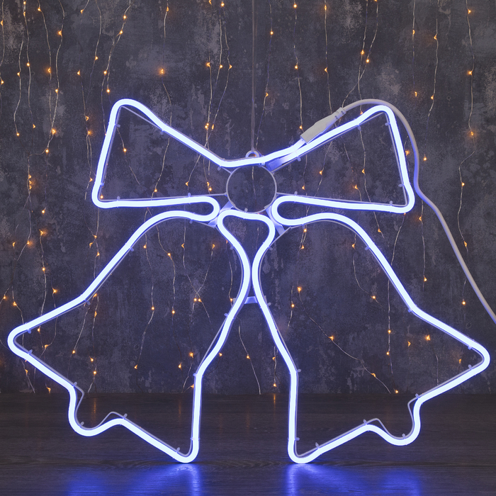 Неоновая фигура «Колокольчик», 60 × 50 см, 360 LED, 220 В, свечение синее - фото 1918810712