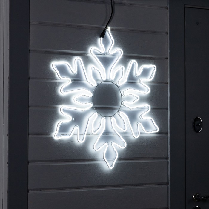 Неоновая фигура «Снежинка», 70 см, 720 LED, 220 В, свечение белое - Фото 1