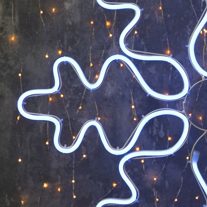 Неоновая фигура «Снежинка», 67 см, 600 LED, 220 В, свечение синее - фото 1908412588