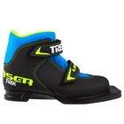 Ботинки лыжные TREK Laser, NN75, искусственная кожа, искусственная кожа, цвет чёрный/синий, лого лайм-неон/белый, размер 35 - Фото 1