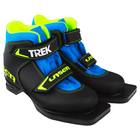 Ботинки лыжные TREK Laser, NN75, искусственная кожа, искусственная кожа, цвет чёрный/синий, лого лайм-неон/белый, размер 35 - Фото 2