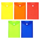 Папка-конверт на кнопке, А6, 180 мкм, вертикальная, глянцевая, МИКС - Фото 4