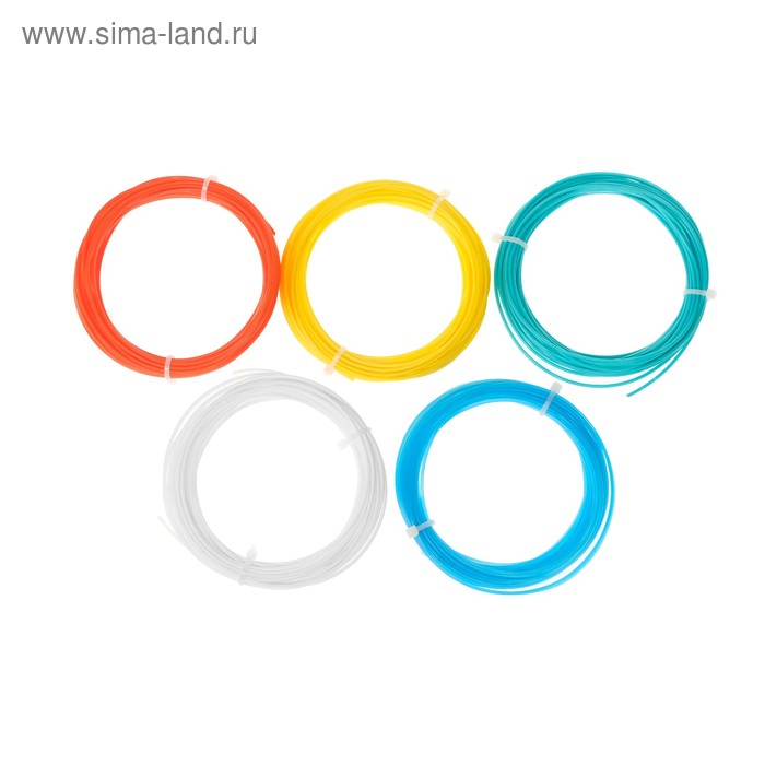 Пластик SL PLA-5, для 3Д ручки, 5 цветов по 10 метров - Фото 1