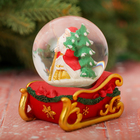 Подарочный набор «Дед Мороз везёт подарки»: снежный шар, ёлочные украшения - Фото 5