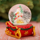 Подарочный набор «Дед Мороз везёт подарки»: снежный шар, ёлочные украшения - Фото 3