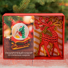 Подарочный набор «Дед Мороз везёт подарки»: снежный шар, ёлочные украшения - Фото 6