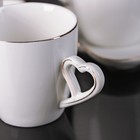 Набор керамический чайный, 12 предметов: 6 чашек 90 мл, 6 блюдец 13,5х11 см - Фото 3