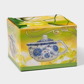 Чайник керамический заварочный «Восточная мудрость», 200 мл, 14×9.5×8 см, цвет синий