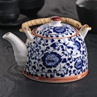 Чайник керамический заварочный «Синий узор», 600 мл, с металлическим ситом - фото 8734958