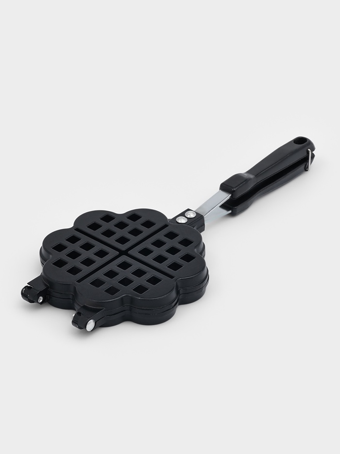 Сковорода вафельница Доляна «Венские вафли», d=14 см, пластиковая ручка, чёрная - Фото 1