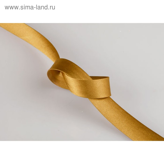 Косая бейка 15 мм × 131 м, цвет золотой - Фото 1