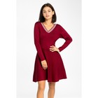 Платье вязаное V-вырез, размер 44, цвет бордо - Фото 1