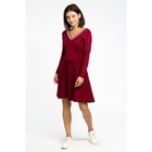 Платье вязаное V-вырез, размер 44, цвет бордо - Фото 2