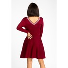 Платье вязаное V-вырез, размер 44, цвет бордо - Фото 3