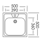 Мойка кухонная «Владикс», накладная, без сифона, 50×50 см, нержавеющая сталь 0.4 мм - Фото 4