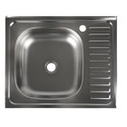 Мойка кухонная "Владикс", накладная, без сифона, 60х50 см, левая, нержавеющая сталь 0.4 мм - фото 301094540