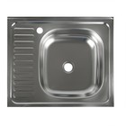 Мойка кухонная "Владикс", накладная, без сифона, 60х50 см, правая, нержавеющая сталь 0.4 мм - Фото 1
