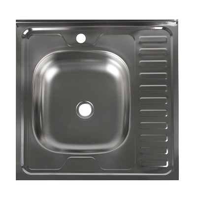 Мойка кухонная «Владикс», накладная, без сифона, 60×60 см, левая, нержавеющая сталь 0.4 мм