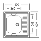 Мойка кухонная «Владикс», накладная, без сифона, 60×60 см, левая, нержавеющая сталь 0.4 мм - Фото 4