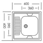 Мойка кухонная «Владикс», накладная, без сифона, 60×60 см, правая, нержавеющая сталь 0.4 мм - Фото 4