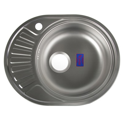 Мойка кухонная «Владикс», врезная, с сифоном, 57×45 см, правая, нержавеющая сталь 0.6 мм