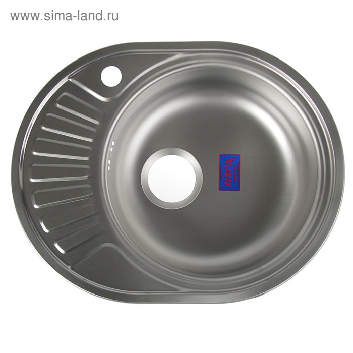 Мойка кухонная «Владикс», врезная, с сифоном, 57×45 см, правая, нержавеющая сталь 0.6 мм - Фото 1