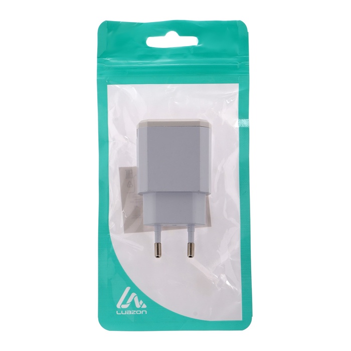 Сетевое зарядное устройство Luazon LN-120AC, 2 USB, 2.1/1 A, белое - фото 51800169