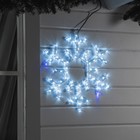 Светодиодная фигура «Снежинка», 55 см, дюралайт, 120 LED, 220 В, мерцание, свечение белый/синий - фото 8735090
