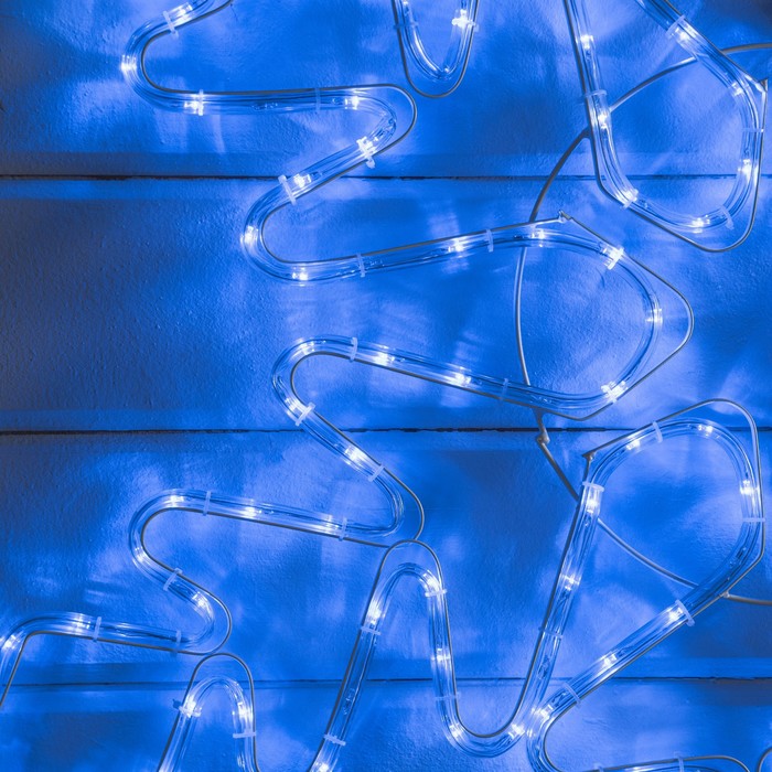 Светодиодная фигура «Снежинка», 95 см, дюралайт, 216 LED, 220 В, мерцание, свечение синий/белый - фото 1918810884