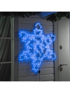 Светодиодная фигура «Снежинка», 95 см, дюралайт, 216 LED, 220 В, мерцание, свечение синий/белый - фото 60776173