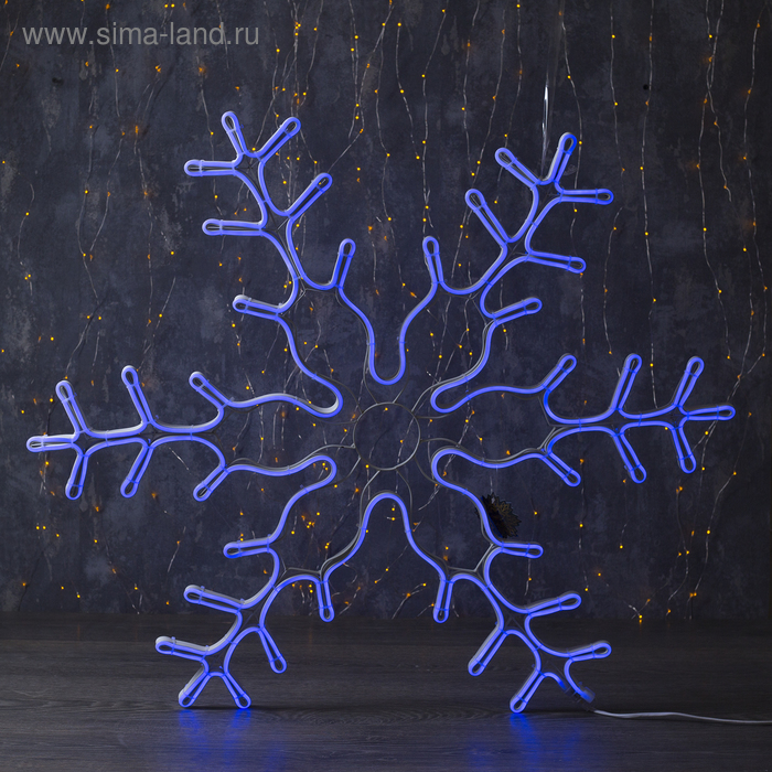 Фигура из неона "Снежинка", 85х85 см, 1080 LED, 220V, СИНИЙ - Фото 1