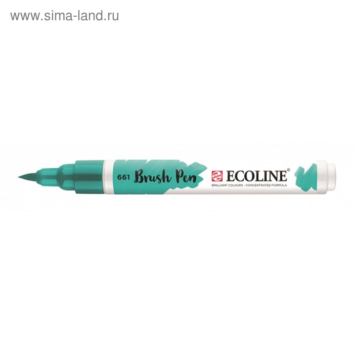Маркер-кисть художественный акварельный Royal Talens Ecoline №661, Сине-зеленый - Фото 1