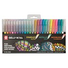 Набор гелевых ручек для декоративных работ 24 цвета, Sakura Gelly Roll 0.8 (с блёстками, металлик, флуоресцентные) - Фото 1