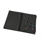 Альбом для графики 300 x 300 мм, 40 листов на спирали Derwent Black Book, 200 г/м², твёрдая обложка, чёрный - Фото 2